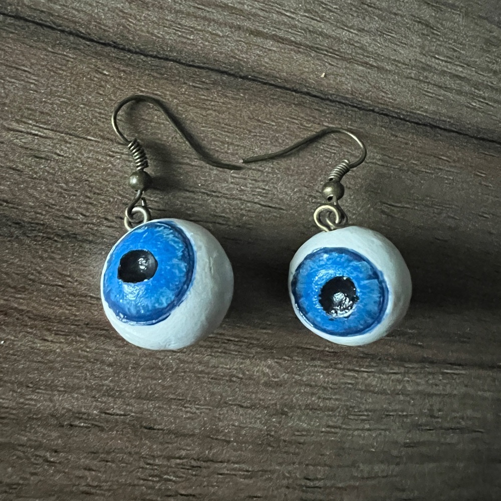 Pair Of Blue Eyeball Earrings
